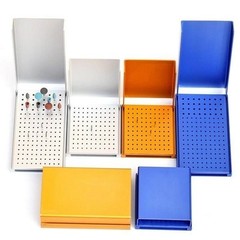 Dental Autoclave Aluminium Disinfection Box Bur Block Holder Organizer 10 Types