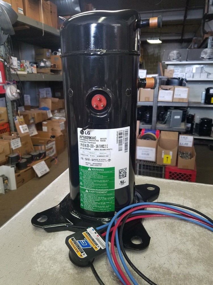 LG APG029KAC 29,000 BTU 230/1/60 R-FOUR TEN A SCROLL A/C COMPRESSOR