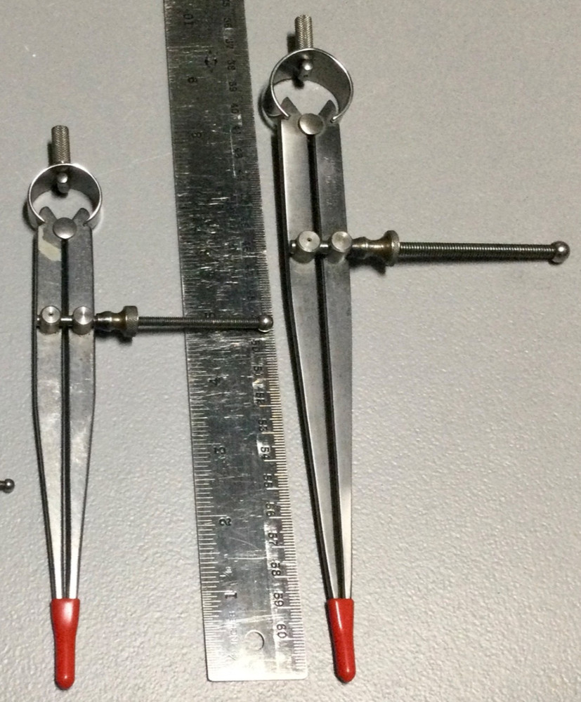 2 — L. S. Starrett Round Leg Compass Dividers over 6” and 8”