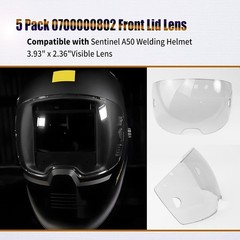 5 pack 0700000802 front lid lens compatible with esab sentinel a50 welding he