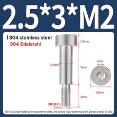 M2 M2.5 M3 M4 M5 M6 M8 Shoulder Bolt Screws A2 Stainless Steel Allen Socket Head