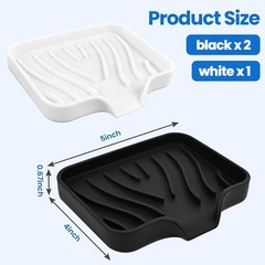 3 Pack Silicone Soap Dish with Drain – Bar Soap Holder for Shower, Bathroom and
