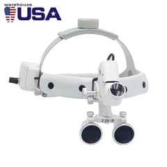 3.5X Dental Surgical Binocular Loupes Medical Headband Magnifier LED Headlight