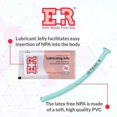 Ever Ready First Aid Nasopharyngeal Airway 28FR with Packet of Lubricant Jelly