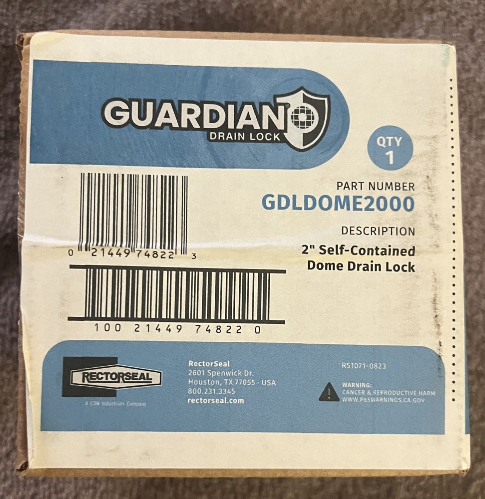 Guardian GDL-DOME-2000 2 Dome-D-Lock Drain Lock for Floor Sinks