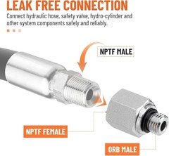 10 Hydraulic Adapter Fittings: #4 SAE/ORB Male x 1/4″ NPTF Female, 6405-04-04