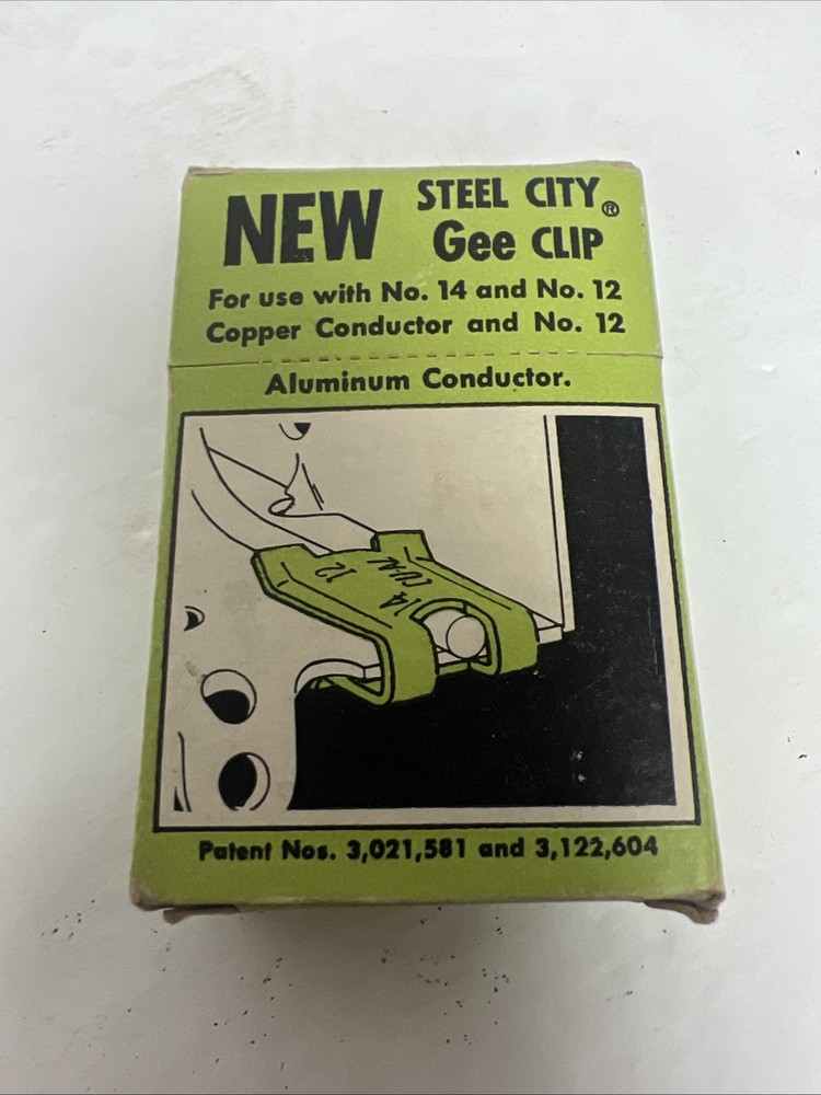 NOS Steel City Green Grounding Clip 14-12 AWG Copper Aluminum – Qty 50