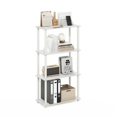 Furinno Turn-N-Tube 4-Tier Multipurpose Shelf Display Rack in White/White