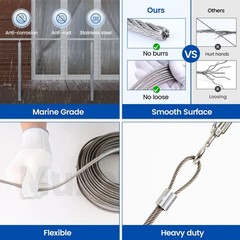 1200 ft 1/8″ Stainless Steel Cable Railing System Hardware T316 Stainless Ste…