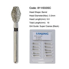 Dental Diamond Burs Pear Round End Taper Barrel FG Medium Coarse Fine High Speed