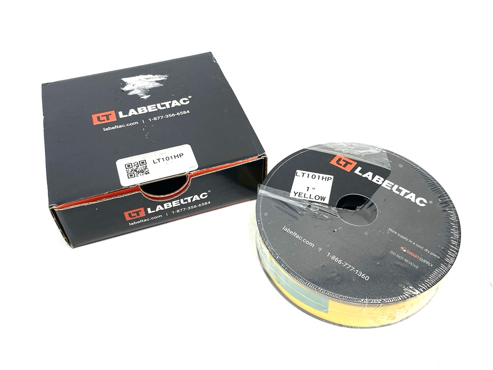 LabelTac LT101HP Pro Model High Perf. 10 Year Vinyl Label 1″ x 150′ /Roll Yellow