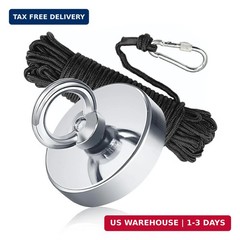 Magnet Fishing Kit 2.4″(60 mm) 500lb+, Big Strong Rare Earth Fish Magnets Heavy