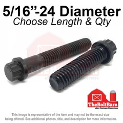 5/16″-24 FINE 12-Point Flange Screws Alloy Steel Black (Pick Length & Qty)