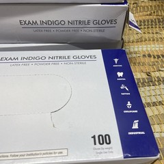 4x 1st Choice Indigo Nitrile Disposable Exam/Medical Gloves 3 Mil Latex-Free 100