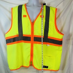 Walls Men’s 2XL Premium ANSI 2 High Visibility 3MSafety Zip-Up Vest w/ Pockets