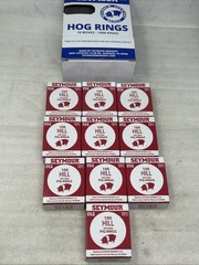 (1000) Seymour Hill Pattern H1 Copper Coated Hog Pig Shoat Rings 10 Boxes Of 100