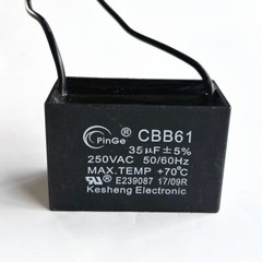 CBB61 250V Capacitor 2 Wires 2/3/3.5/4/5/5.5/6/6.5/7/8/9/10/12/15/18/20/25/30 UF