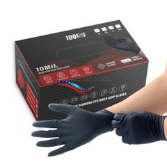 Heavy Duty Nitrile Disposable Gloves 10 Mil Diamond Texture 10 Boxes Size XL