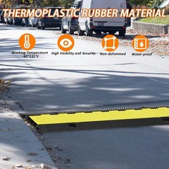 1 Pack of 3-Channel Rubber Cable Protector Ramps Heavy Duty 28000 lbs Capacity
