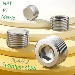 M3~M33 Stainless steel Internal Hex Male Blanking Plug with NPT 1/16″~2″ Thread