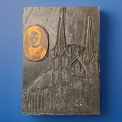 Antique Gothic Church Letterpress Printing Block Slovak Catholic Portrait