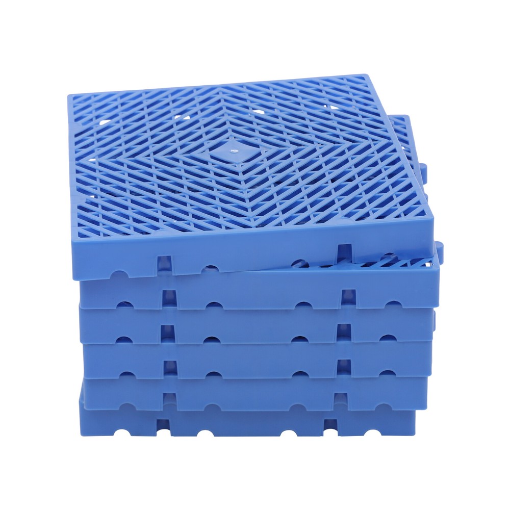 6 Pcs Blue Plastic Grid Trays Moisture Resistant Pad For Goods/Plants 40*40*5 cm