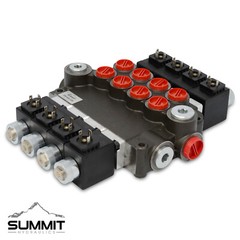 Hydraulic Monoblock Solenoid Directional Control Valve 4 Spool, 21 GPM w/ Switch