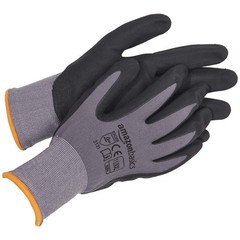 Retailer Basics Micro-Foam Nitrile Coated Work Gloves Nylon Liner Fiber Touch