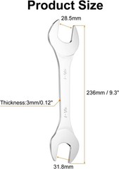 Thin Open End Wrenches SAE, 1 1/8×1 1/4 Inches, Slim Wrench Tool for Tight Sp…