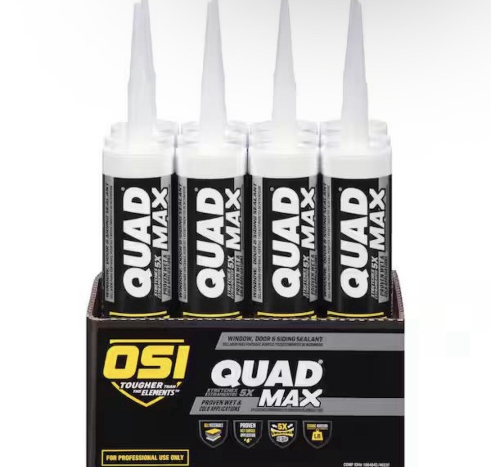 OSI QUAD MAX Window Door & Siding Sealant Caulk White S319 9.5 oz Case of 12
