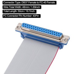 40Pin IDC Wire Flat Ribbon Cable DB37 Female to FC-40 Female 2.54mm Pitch