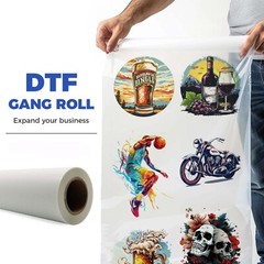 DTF Gang Rolls 22″x240″ DTF Transfer Film Customize Image Text Print