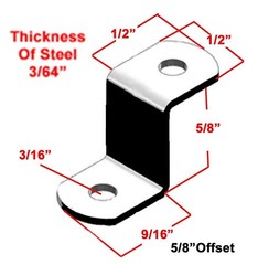5/8″ Zinc Plated Steel Offset Clips with Screws (20)