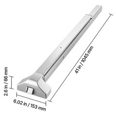 Uimoso Push Bar Panic Exit Device for Doors with Exterior Lever, 41″