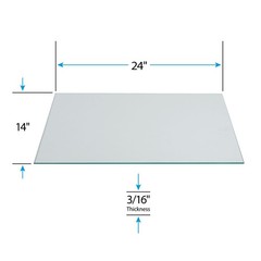 SSWBasics Tempered Glass Shelf – 14″W x 24″L x 3/16″ – Set of 2
