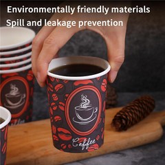 16oz Disposable Paper Cups Coffee Bean Design for Cold/Hot Drinking 50-1000 Pack