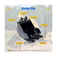 11.8in Digging Bucket Attachments for Mini Excavator, 300mm Trench Buckets wi…