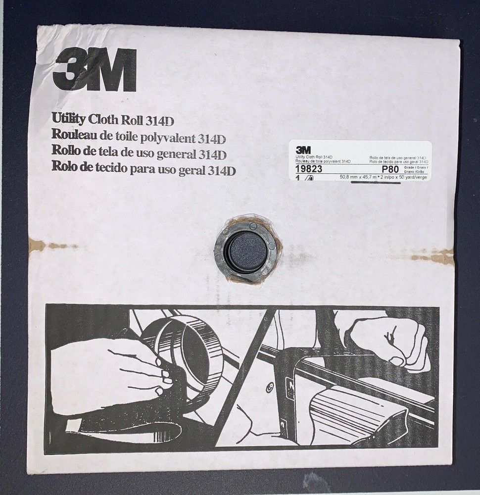 3M 2″ x 50 yard 80 grit UTILITY CLOTH ROLL 314D Sand Paper Shop Roll 19823