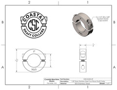 1.00″ Bore Diameter – Clamping Two Piece Shaft Collar – 303 Stainless Steel (1 P