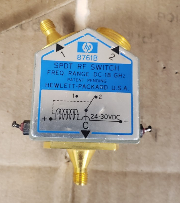 Hewlett Packard Agilent 8761B SPDT RF Switch DC-18 GHz DC 26V (24-30V)