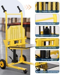 Material Lift Winch Stacker, Hydraulic Lift Table Cart 440 Lbs , 36″ Lift Height