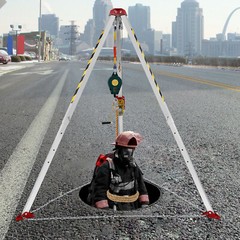 Confined Space Tripod Kit w/ 1200lb Winch 5-6.5ft Adjustable Legs Rescue Tripod