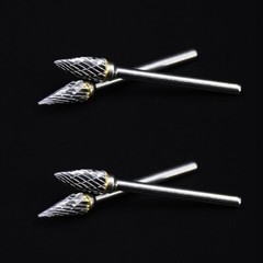 10x 1/4 Double-Cut Tungsten Steel Carbide Rotary Tool Burr Die Grinder Shank Bit