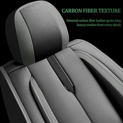 Car Seat Covers Hyundai Sonata 04-26 Leather Airbag 2Pc Front Black-Grey