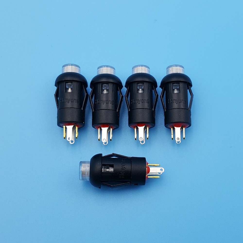 5Pcs 8mm 4Pin With LED Momentary SPST Instrumentation Mini Push Button Switch