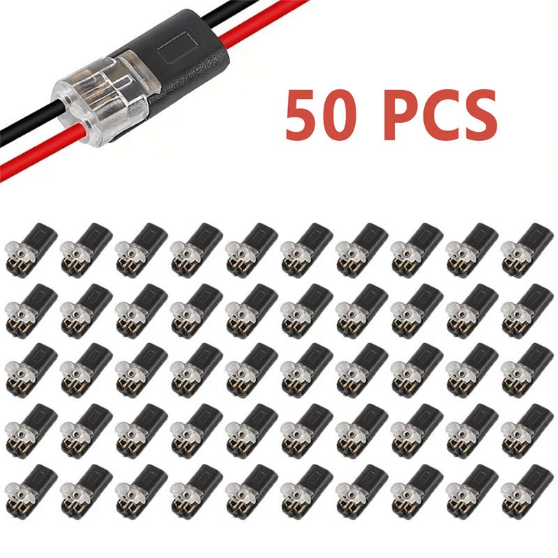 200pcs Double-Wire Plug-in Connector, Cable Clamp with Locking Buckle, AWG 18-22