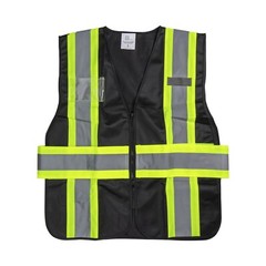 Karat High Visibility Reflective Safety Vest with Zipper Fastening, Black – L