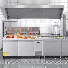 VEVOR Commercial Refrigerated Pizza Prep Table StainlessSteel Fridge Double Door