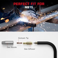ARCCAPTAIN for MB15 15AK MIG Welding Gun Kit .035″ Contact Tip Nozzle Diffuse…
