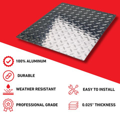 EAGLE 1-0.025 (Thin) 10 FT Embossed Aluminum Diamond Checker Plate Sheets/Rolls